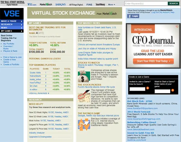 Virtual Stock Exchange